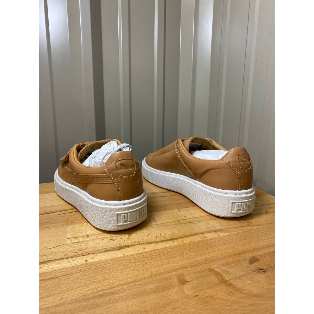 Puma Basket Platform Strap Women’s Apple Cinnamon Tan Leather Size 9 New! - Picture 7 of 8